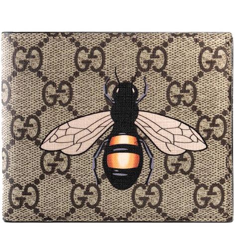 gucci supreme black bees wallet|gucci bee wallet women's.